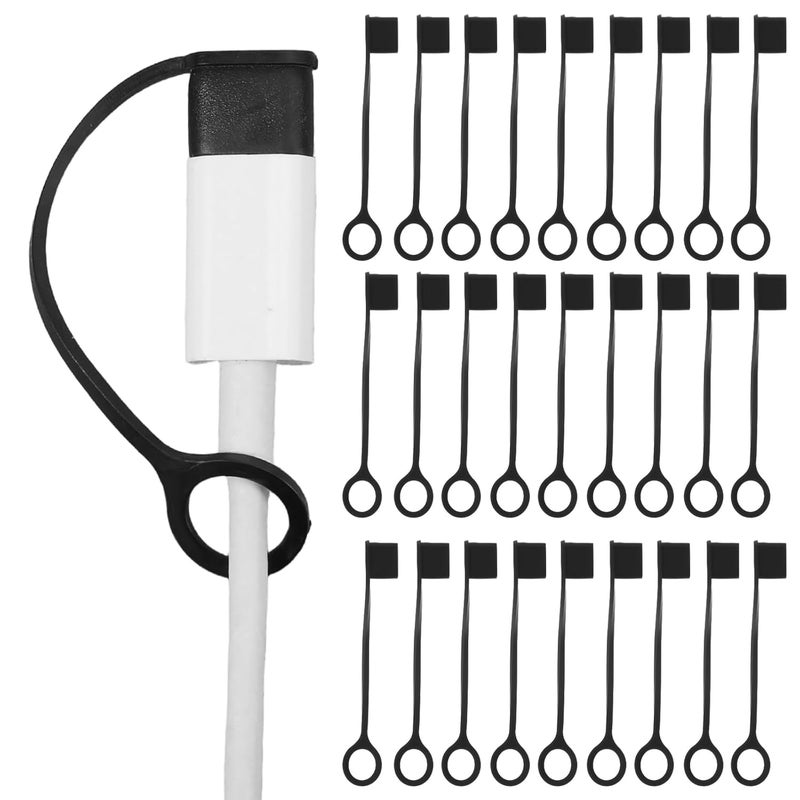 Ymapinc غطاء واقي من الغبار لمدخل USB C، 16 قطعة أغطية غبار USB C مع غطاء مضاد للغبار متصل لمنافذ الشحن من نوع C، متانة عالية وتناسب محكم لمنع الغبار/الأكسدة (أسود) - Image 1